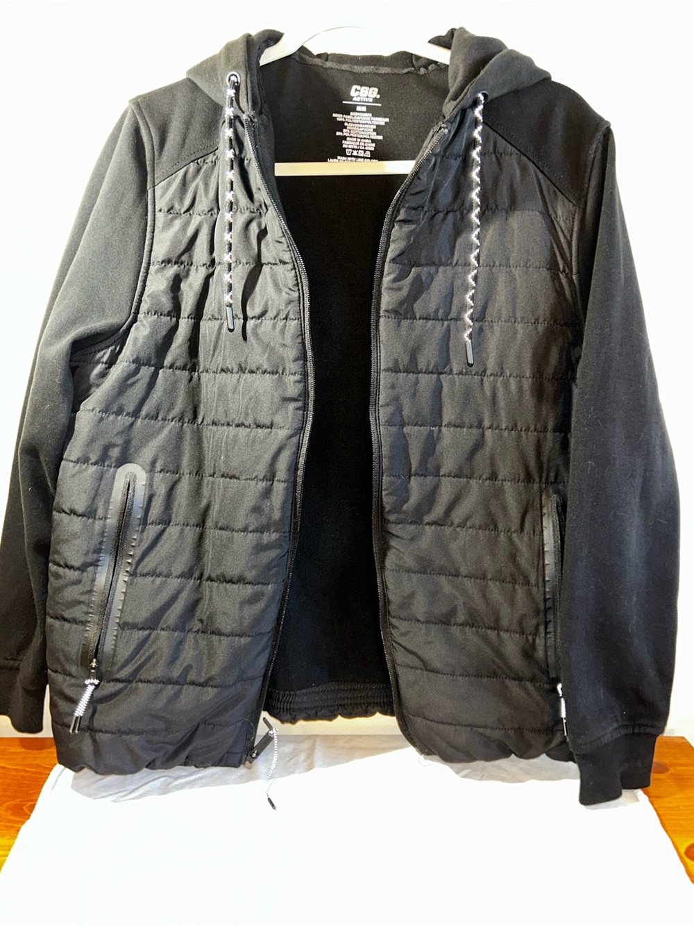 C9 by Champion Men’s Black Quilted Hybrid Hooded Jacket